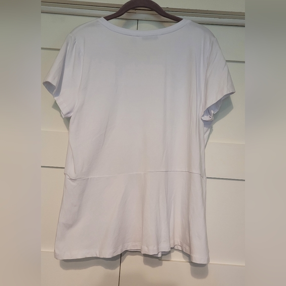 IsaacMizrahiLive! Short Sleeve Peplum Tee-White - Picture 4 of 6